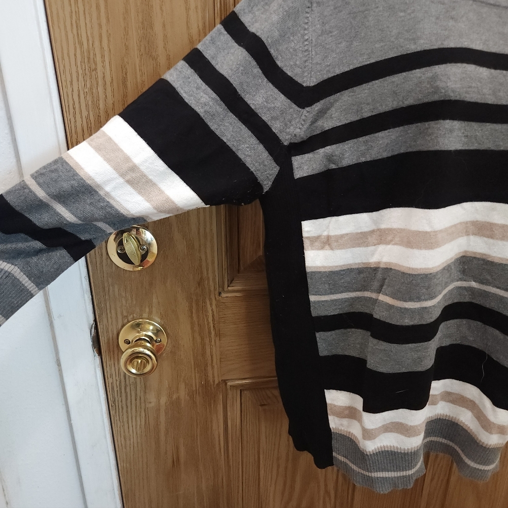Joseph Gray and Black Striped Sweater - Picture 2 of 6